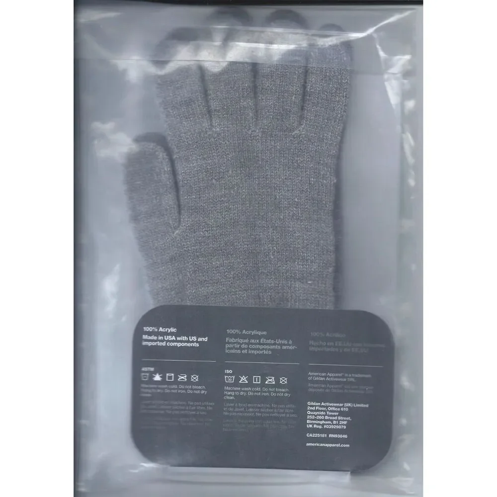 Grey Knit Gloves Women's One Size by American Apparel